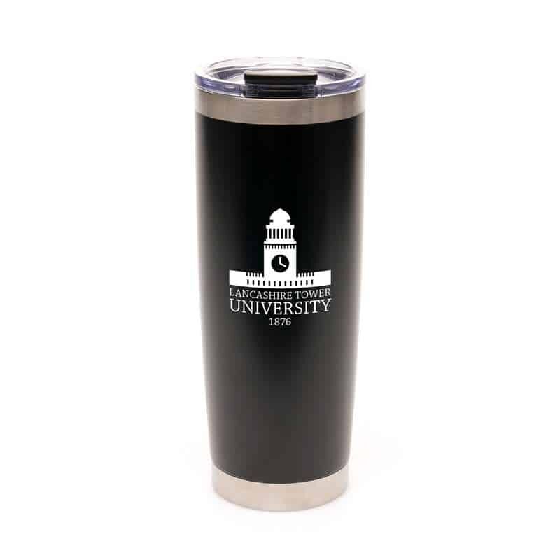 Hawker 600ml Double Walled Stainless Steel Tumbler - Clear Screw Lid, BPA & PVC Free