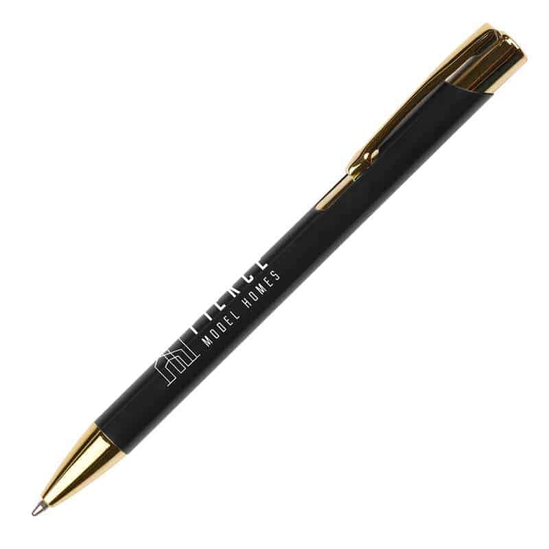 Beck Gold Ball Pen - Metal Barrel with Gold Trim, Undercoated Finish