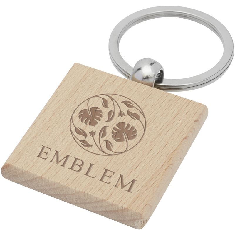 Gioia Beech Wood Squared Keychain