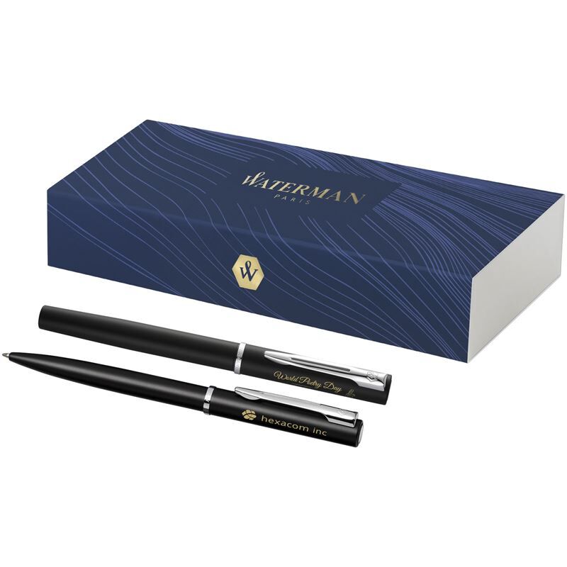 Waterman Allure Ballpoint And Rollerball Pen Set (blue Ink)