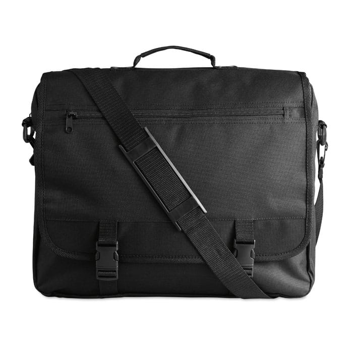 600D Polyester Document Bag - Detachable Strap, Zipped Compartments