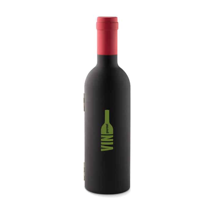 Bottle Shape Wine Set - Magnetic Closure, Corkscrew, Stopper & Drip Collar