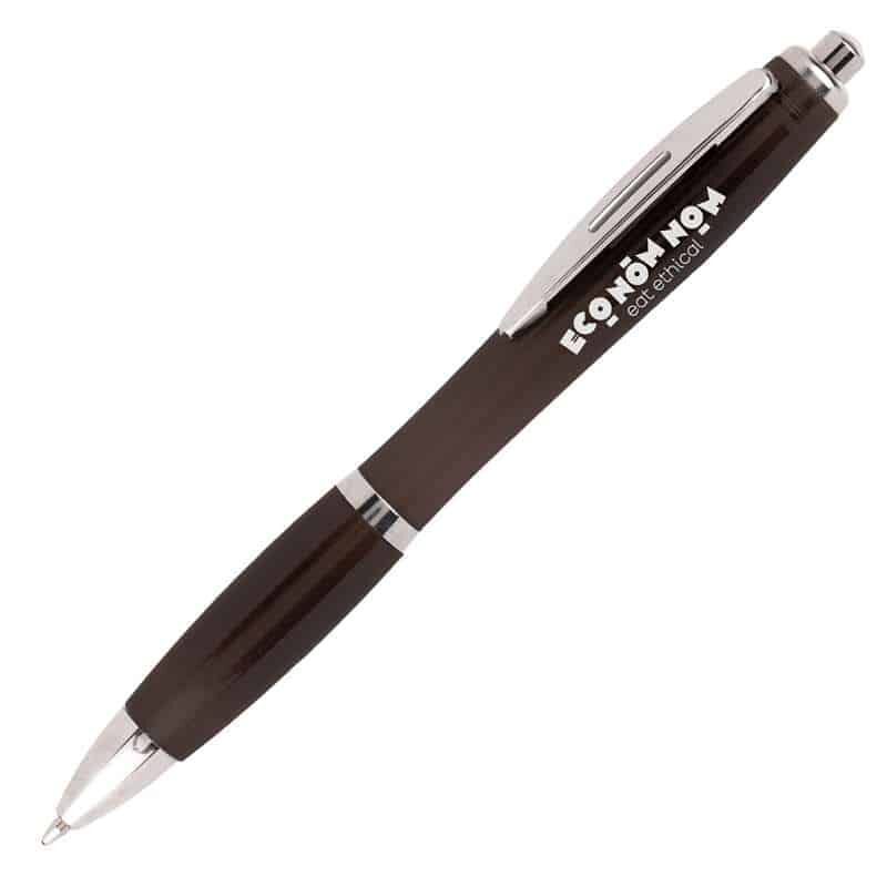 Shanghai RPET Plastic Ball Pen - 95% Recycled Material with Iron Clip and Push Action