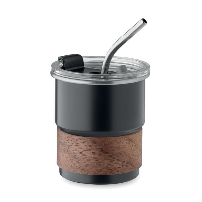 Single Wall Tumbler 260ml - Recycled Stainless Steel with Acacia Grip