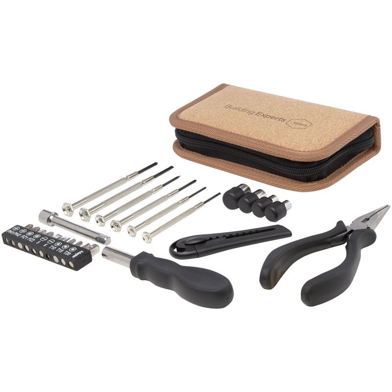 Spike 24-piece Rcs Recycled Plastic Tool Set With Cork Pouch