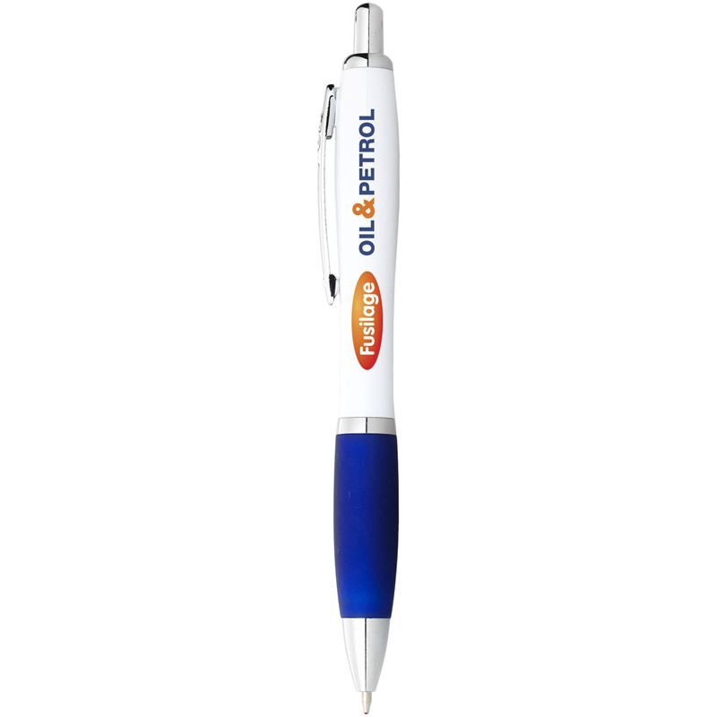 Nash Ballpoint Pen With White Barrel And Coloured Grip