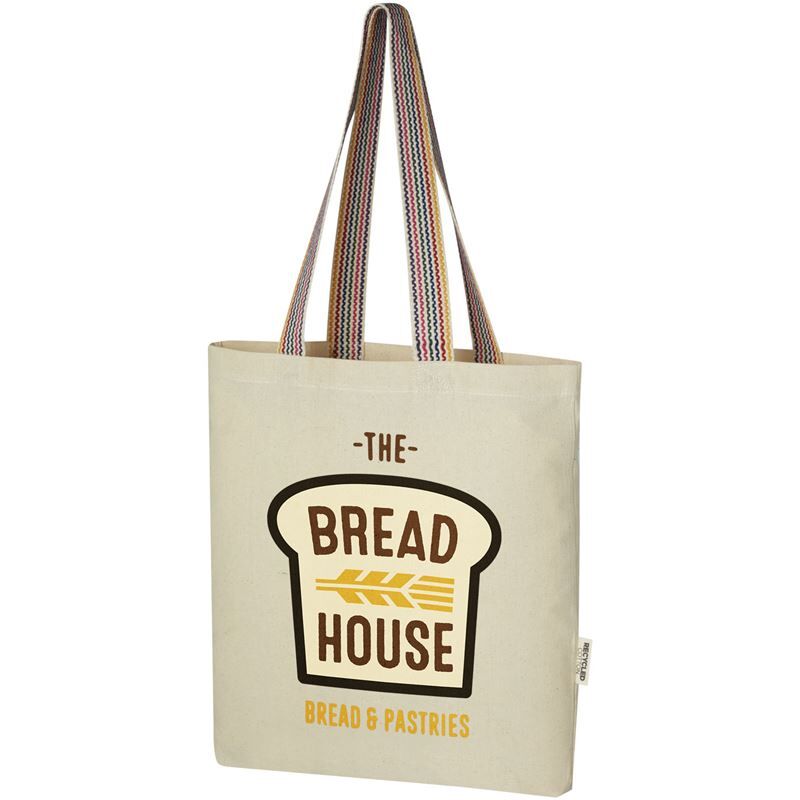 Rainbow 180 G/m² Recycled Cotton Tote Bag 5l