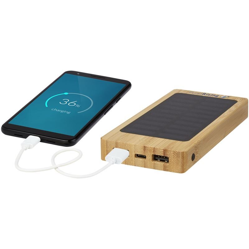 Alata 8000 Mah Bamboo Solar Power Bank