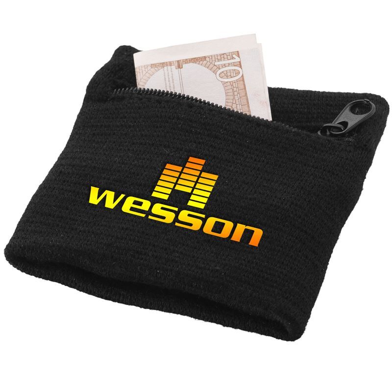 Brisky Performance Wristband With Zippered Pocket