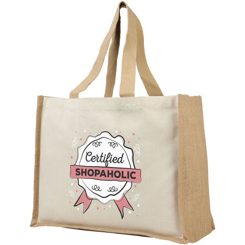 Varai 320 G/m² Canvas And Jute Shopping Tote Bag 23l
