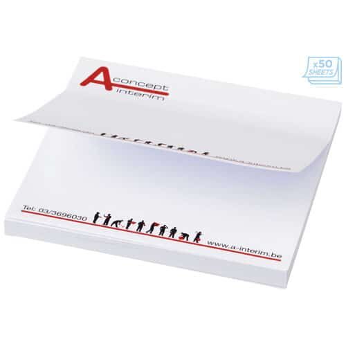 Sticky-mate® Sticky Notes 75×75mm - 50 Sheets of 80gsm Paper, Full Colour Print