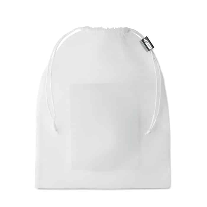 Mesh RPET Food Bag - Recycled Material with Front Pocket and Drawstring