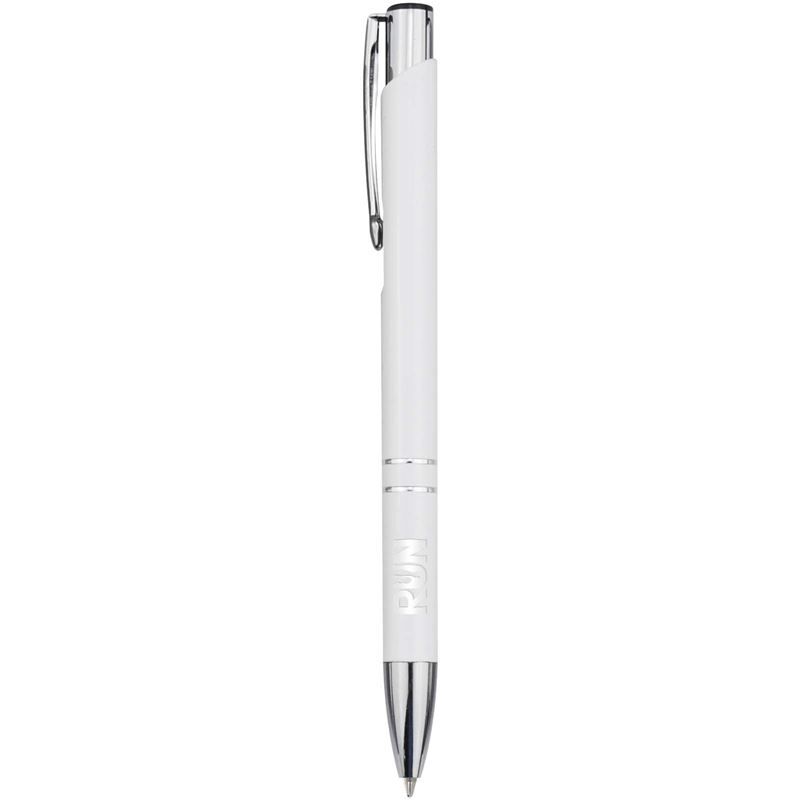 Moneta Recycled Aluminium Ballpoint Pen - Blue Ink, Lacquered Finish, Chrome Details