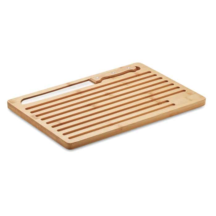Bamboo Cutting Board Set - FSC®-Certified Board with Stainless Steel Knife