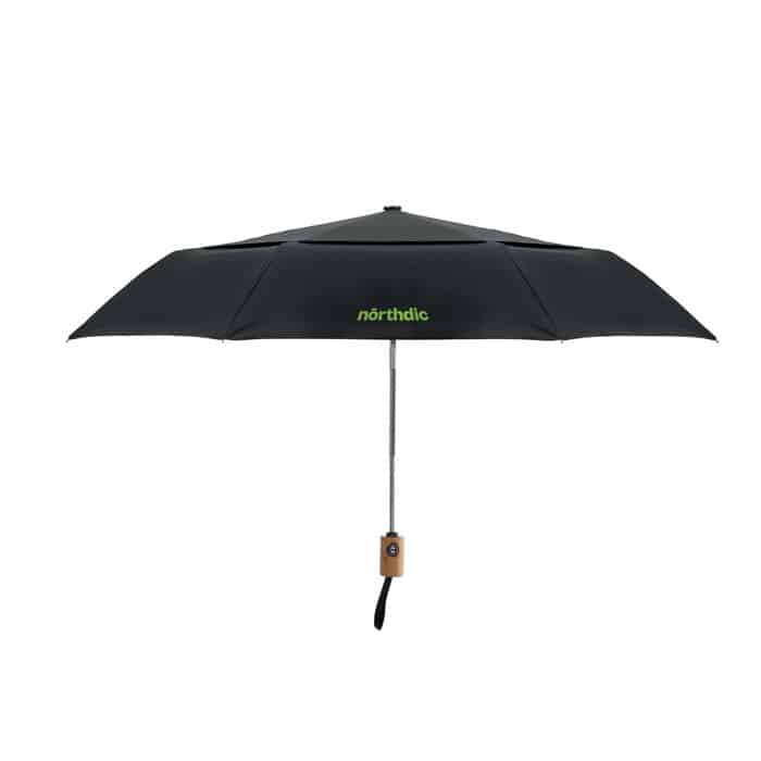 21 Inch Foldable Umbrella - Bamboo Handle, Windproof, 190T Polycotton