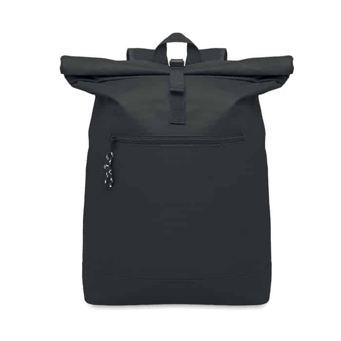 600D Polyester Rolltop Backpack - 15 Inch Laptop Compartment, Padded Back