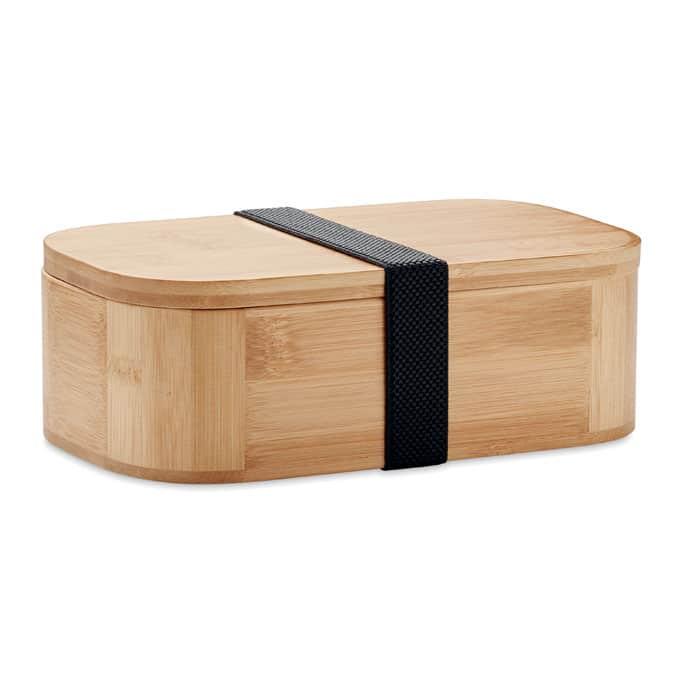 Bamboo Lunch Box 1000ml - Removable Divider & Elastic Strap