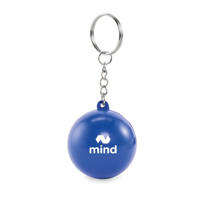 PU Ball Shape Key Ring - Durable PU Material, 15mm Branding Area